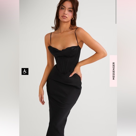 House of CB Charmaine Black Corset Maxi Dress - Picture 2 of 10